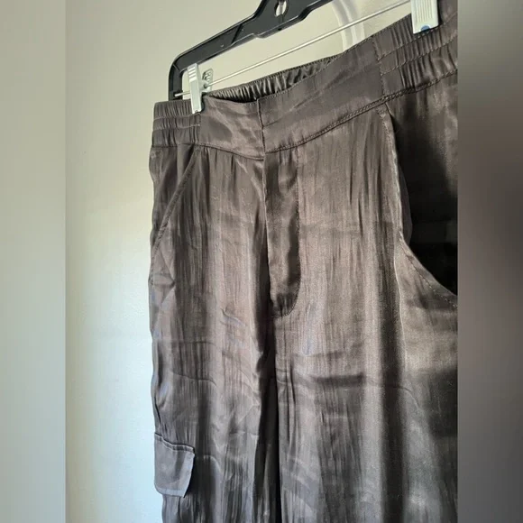 Anthropologie Dark grey shimmering Cargo Pants - Picture 2 of 12